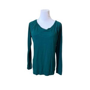 PINK Victoria's Secret Cozy Green Teal Scoop Neck Top Casual Sleep XS Loungewear
